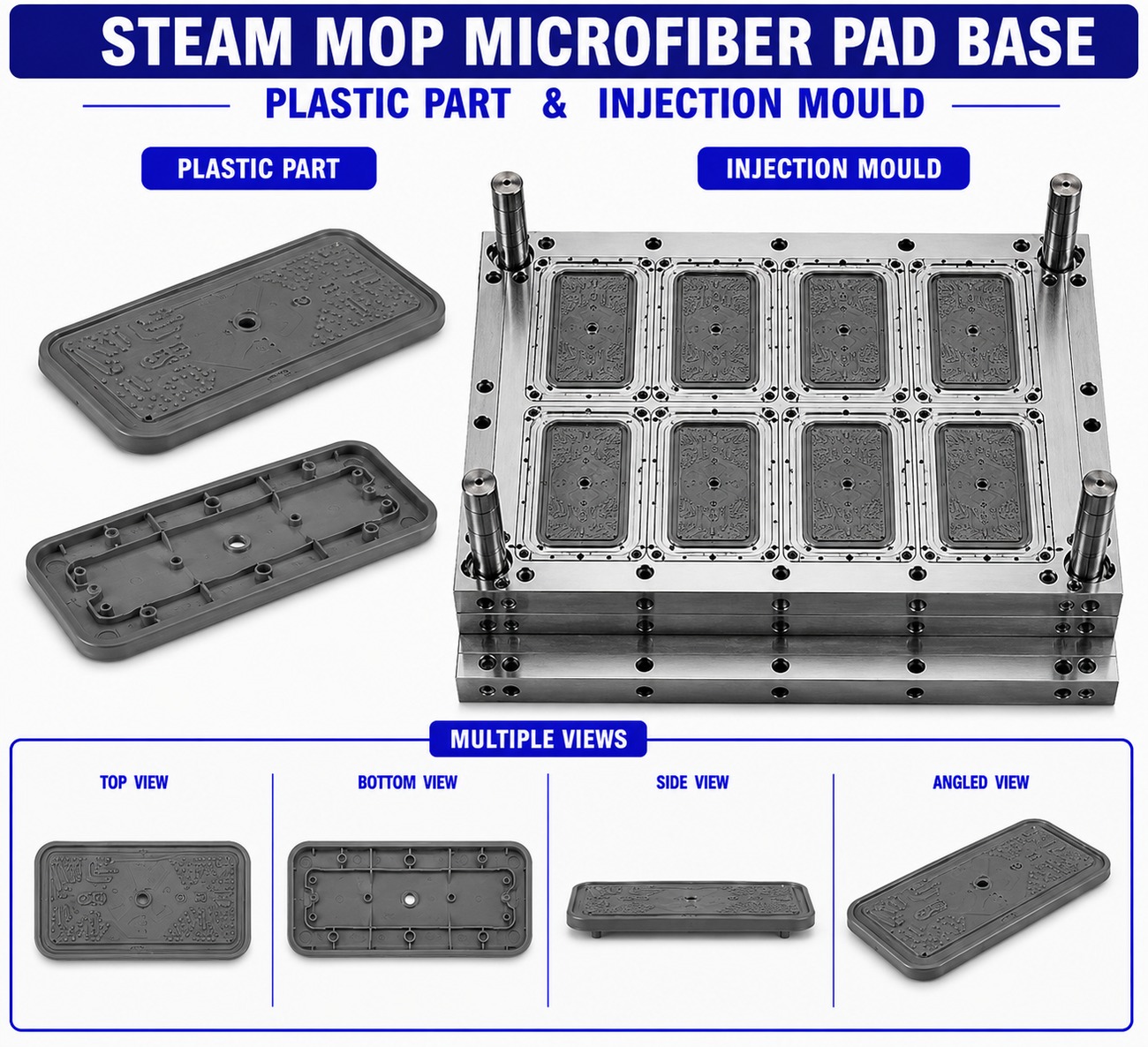Steam Mop Plastic Microfiber Pad Base Mould and Moulding Service